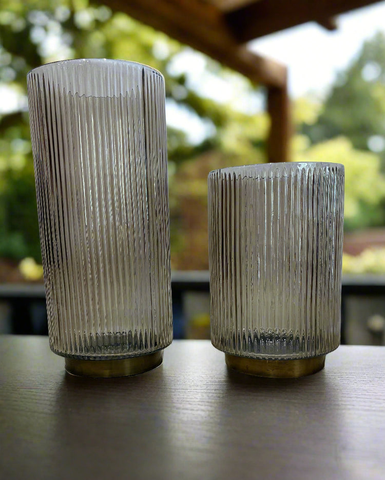 Kirek Beige Small Ribbed Cylinder