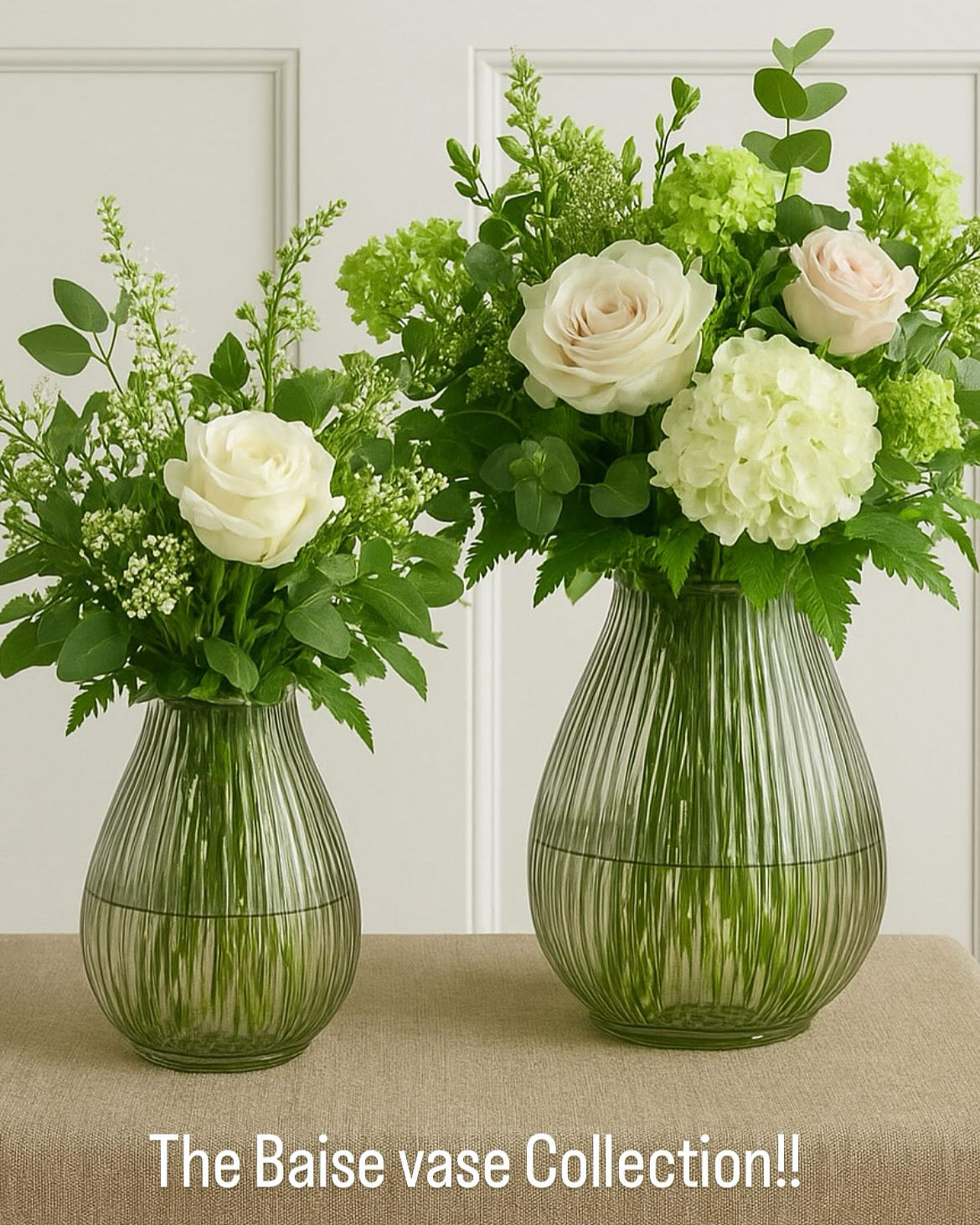 Baise Clear Large Ribbed Tear Drop Vase