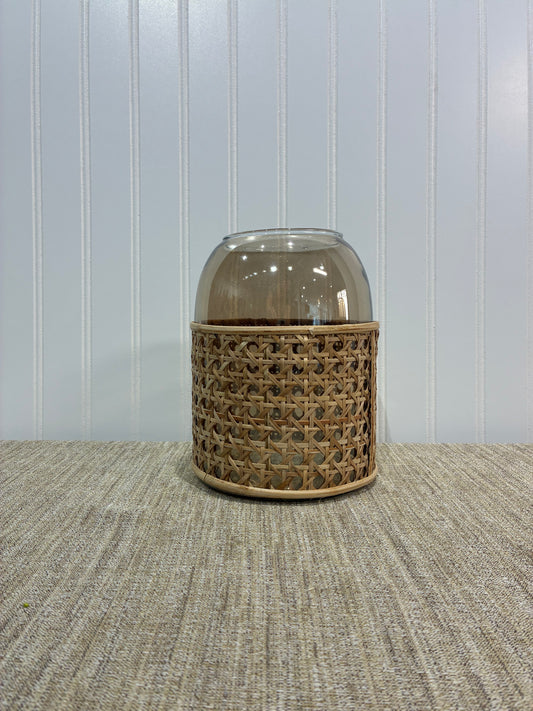 Dylan Beige & Rattan Med Vase