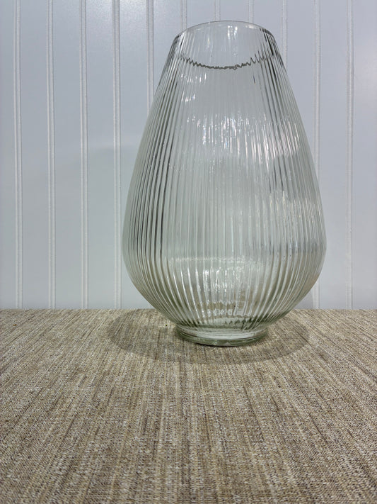 Baise Clear Small Ribbed Tear Drop Vase
