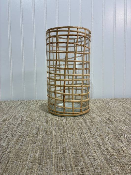 Davian Large Rattan and Glass Cylinder