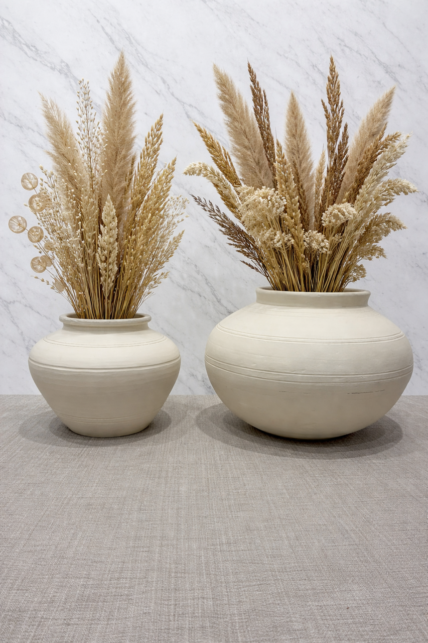 Kendrick White Ceramic Vase | Modern Minimalist Bowl Vase | Neutral Home Decor Centerpiece - Image 3