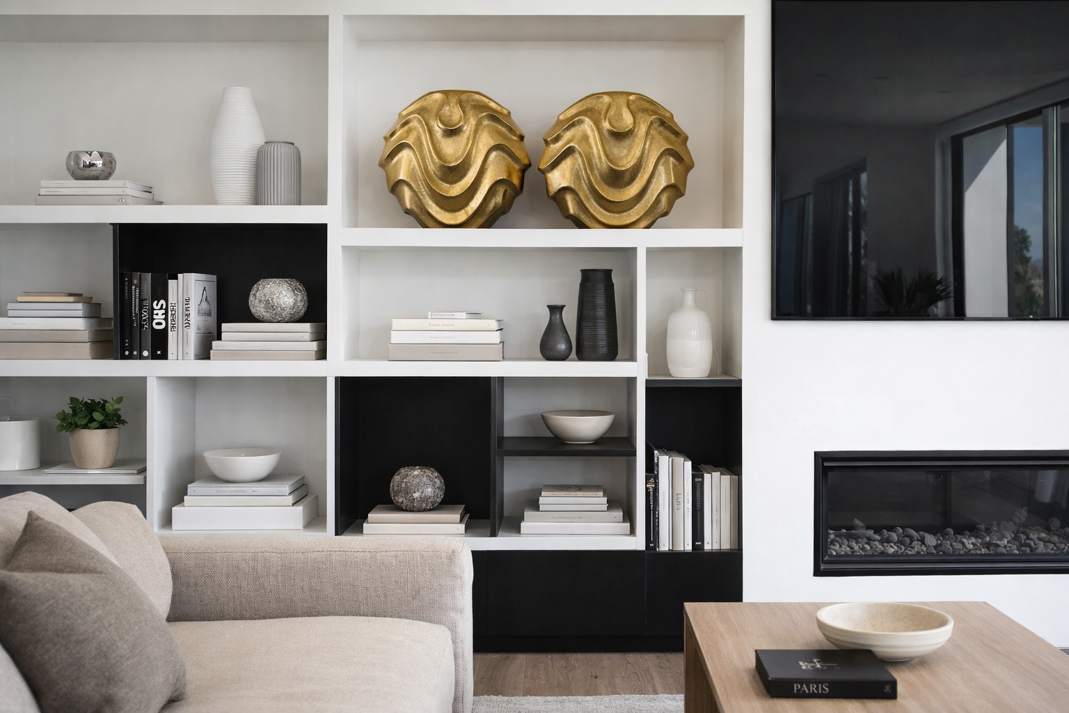 Eric collection gold metal vase sculptural wave design modern luxury home decor