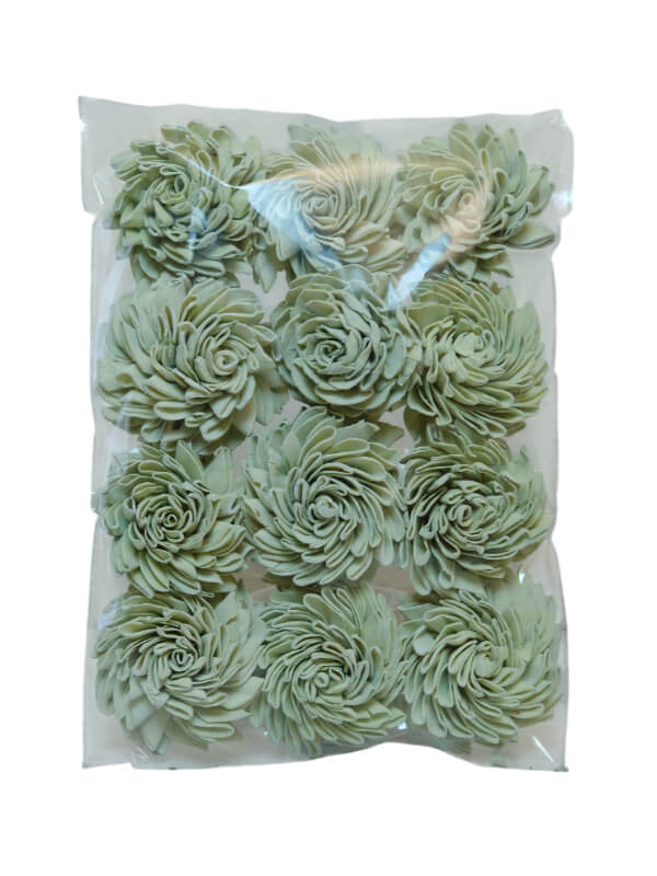 Folded Dahlia Sage Green Flat Bags